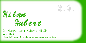 milan hubert business card